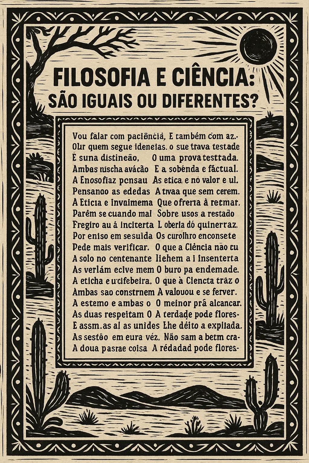 Filosofia e Ciência | Verso Cordel