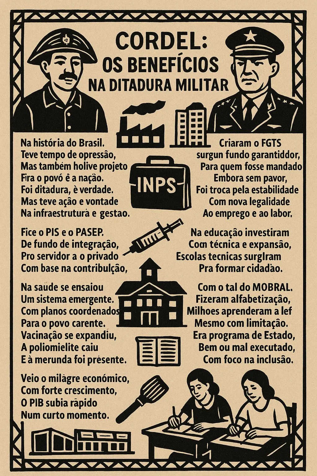 Os Benefícios na Ditadura Militar | Verso Cordel