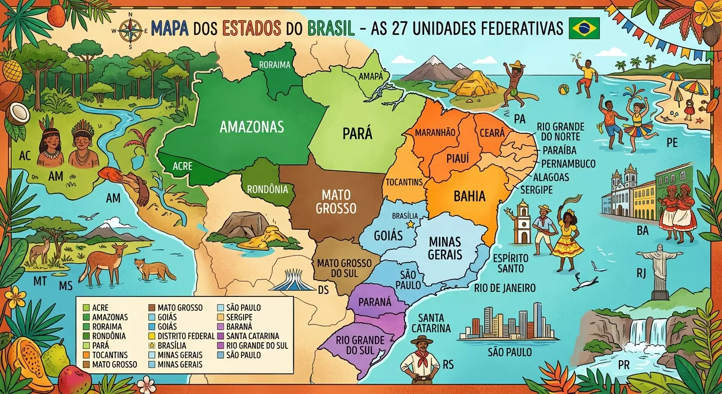 Mapa dos estados do Brasil